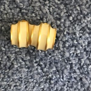 Vintage 50’s gold and white clip on earrings.